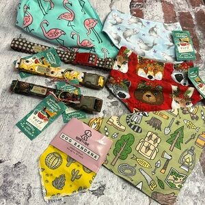 NWT Lot of 8 Medium Size Dog Bandanas & Collars